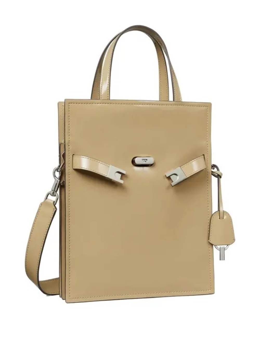Tory Burch Lee Radziwill Small Shopper Tote Desert Palm Patent Leather Bag RARE - Picture 14 of 15